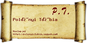 Polónyi Tóbia névjegykártya